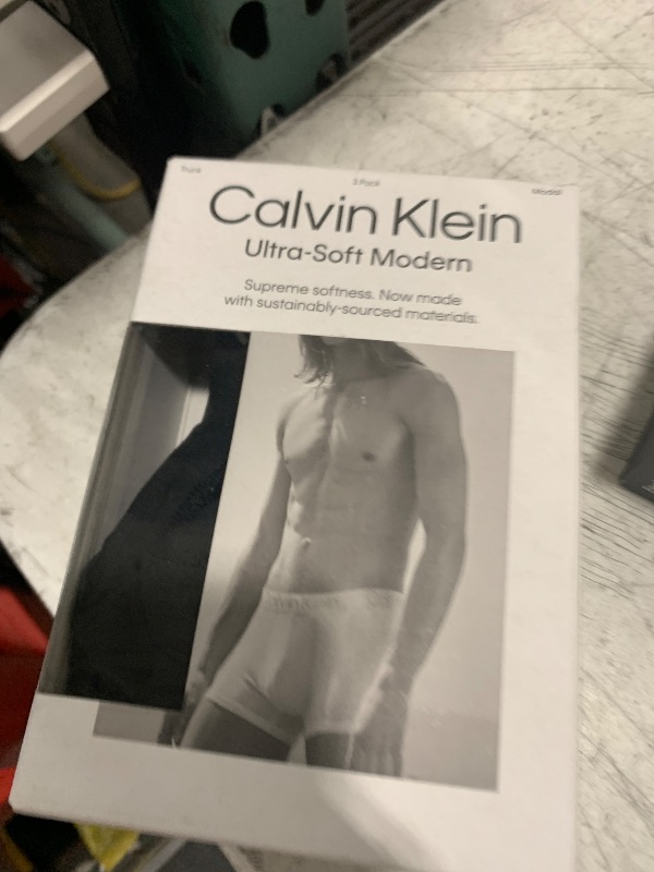 Photo 1 of Calvin Klein Men's Ultra Soft Modern Modal 3-Pack Trunk, Black, Black, Black, L