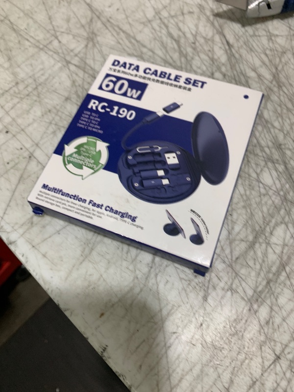 Photo 1 of Multi USB Charging Adapter Cable Kit, USB C to iOS Device Adapter Box, Conversion Set A & Type C to Male Micro/Type C/iOS Device, Data Transfer, Card Storage, Tray Eject Pin, Phone Holder (Blue)