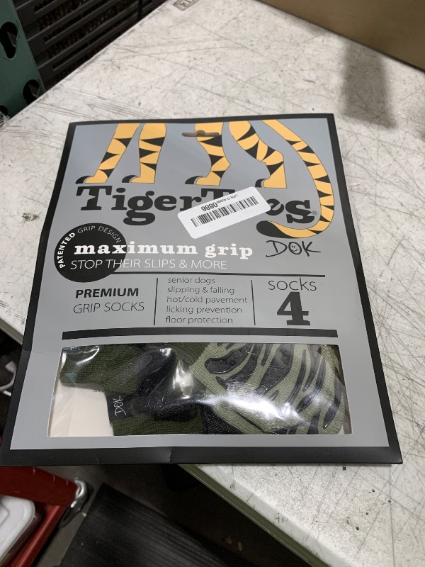 Photo 1 of DOK TigerToes Premium Non-Slip Dog Socks for Hardwood Floors - Extra-Thick Grip That Works Even When Twisted - Prevents Licking, Slipping, and Great for Dog Paw Protection (Forest Green, Medium)