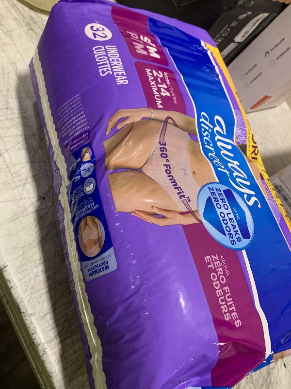 Photo 1 of Always Discreet Adult Incontinence Underwear for Women and Postpartum Underwear, Small/Medium, Up to 100% Bladder Leak Protection, 32 Count