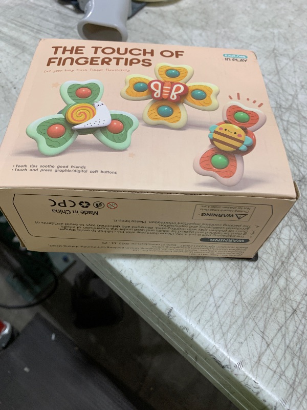 Photo 1 of TOHIBEE 3PCS Spinner Toys for 1-3 Year Old Boys & Girls - Suction Cup Spinning Toys for Toddlers & Babies 12-18 Months - First Birthday Gifts