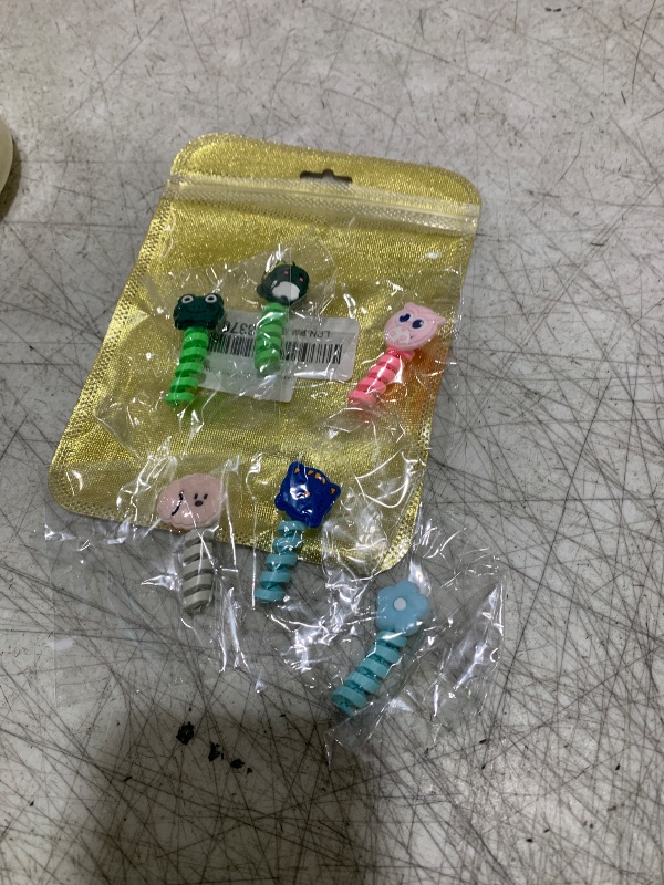 Photo 1 of 10 PCS Cartoon Silicone Charger Cable Protector Mobile Phone Charger End Cord Colorful Cute Savers for Most Cellphone Data Lines Charger Cord Management Protector