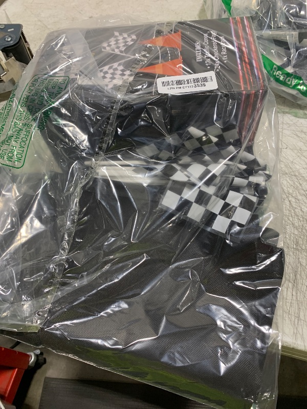 Photo 1 of 4E's Novelty 38 Pieces Set - 12 Traffic Cones With Hole on Top, 24 Checkered Flags, Racetrack Floor Runner - for For Race Car Birthday Party Supplies, Table Centerpiece Decorations Kids Gift