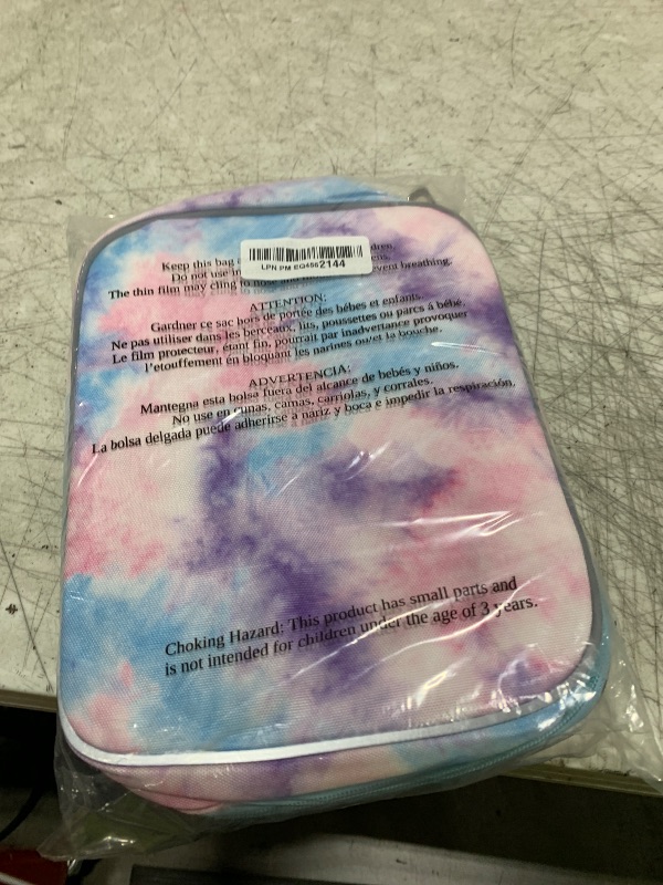 Photo 1 of Fenrici Tie Dye Lunch Box for Girls, Teens, Women, Kids, Insulated Lunch Bag, Soft Sided Compartments, Spacious, BPA Free, Food Safe, 10.8in x 8.5in x 2.8in, Pastel Pink Tie Dye