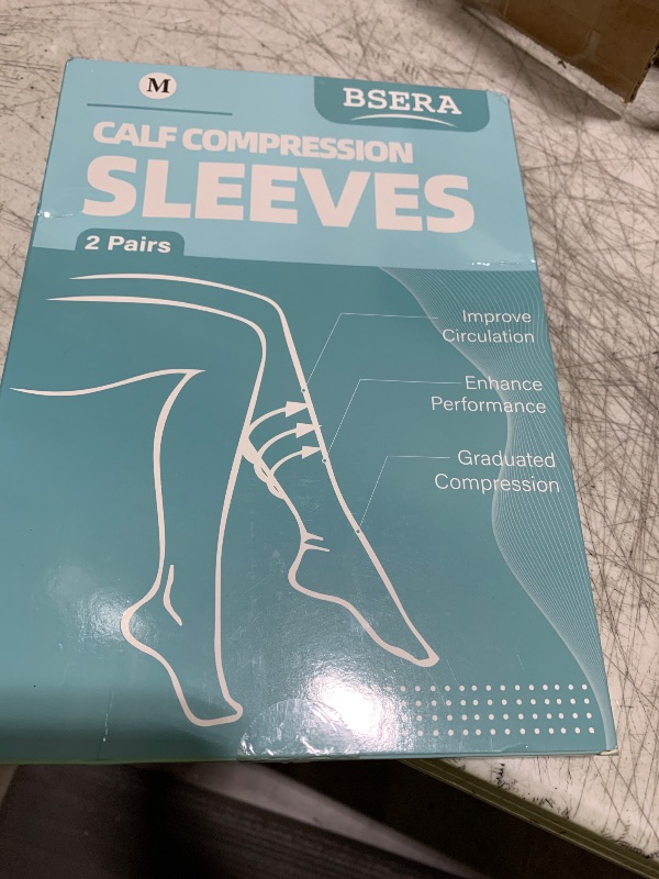 Photo 1 of BSERA Calf Compression Sleeve Women, 2 Pairs 20-30mmHg Footless Compression Socks Stockings for Calf Support, Circulation, Swelling, Shin Splints, Varicose Veins, Recovery
