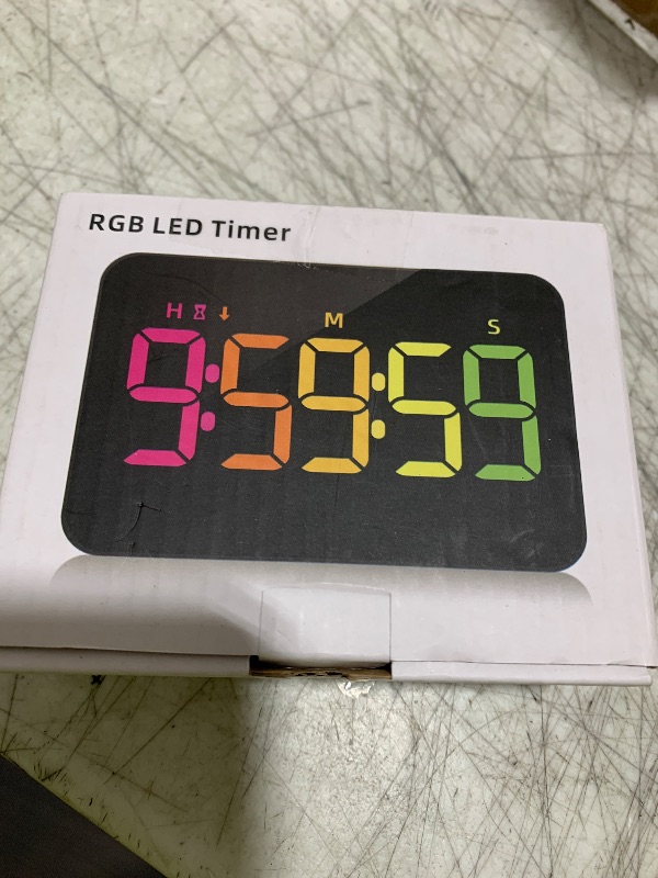 Photo 1 of (2 Packs) Rechargeable Timers?Digital Kitchen Timer with 10 Dynamic RGB Color, Magnetic Classroom Timer with Countdown/up with 5”LED Display 3 Brightness 4 Volume Adjustable
