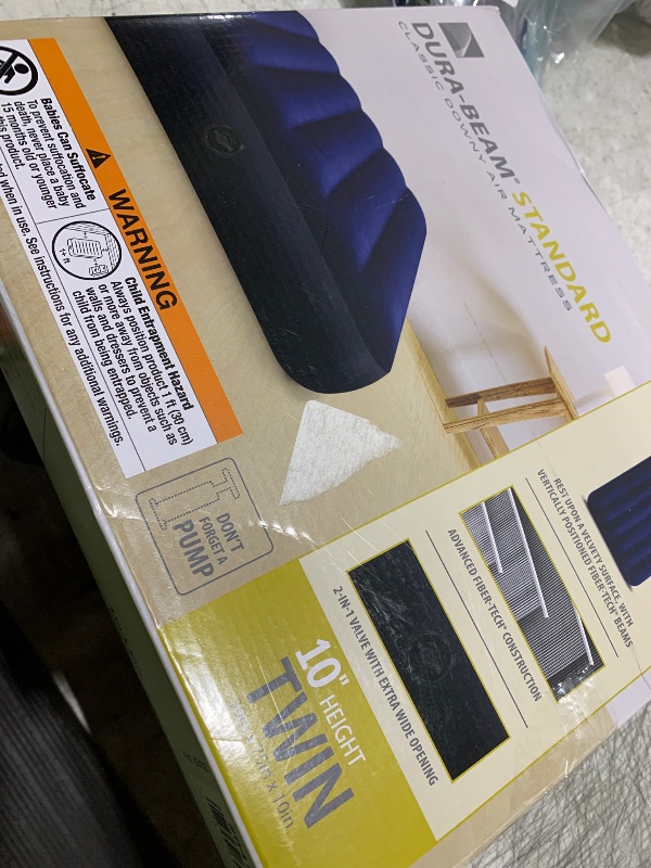 Photo 1 of Intex 64757E Dura-Beam Standard Downy Air Mattress: Fiber-Tech - Twin Size - 10in Bed Height - 300lb Weight Capacity - Pump Sold Separately