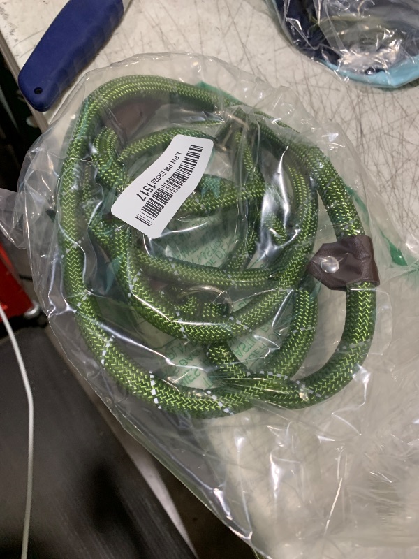 Photo 1 of Fida Durable Slip Lead, 6 FT x 1/2" Heavy Duty Loop Leash, Comfortable Strong Rope for Large, Medium Dogs, No Pull Pet Training with Highly Reflective, Green