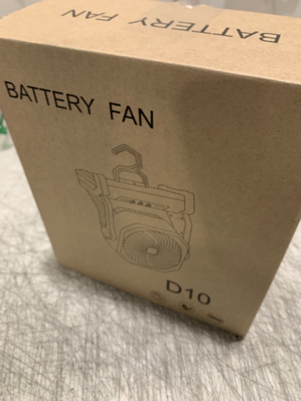 Photo 1 of 20000mAh Camping Fan, Rechargeable Portable Fan with 400 Lumes Light, 360° Rotatable Hook, 270° Pivot, 4 Speeds, 58Hrs Battery Powered for Tent Car Trip Outdoor BBQ Hurricane Power Outages