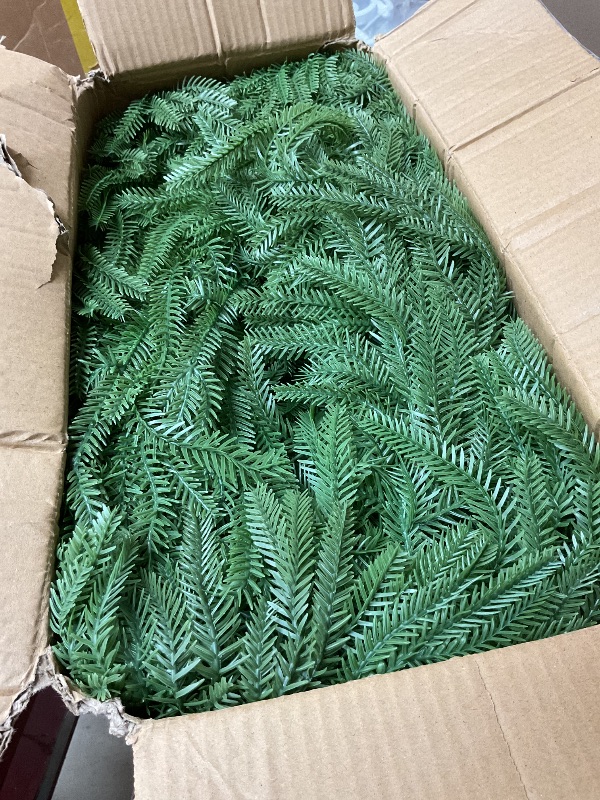 Photo 1 of Hollyone 6FT Norfolk Pine Garland Real Touch Winter Pine Garland Faux Christmas Garlands Artificial Greenery Plant for Table Fireplace Mantle Wall Indoor Outdoor Mantle Holiday Christmas Home Decor