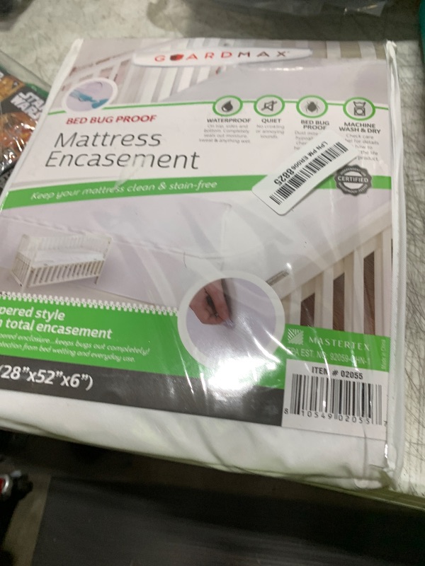 Photo 1 of Guardmax Jersey Knitted Crib Size Zippered Mattress Encasement - Waterproof & Bed Bug Proof Mattress Protector - Comfortable, Soft, and Noiseless Zippered Bedding - Dust Mite Proof (28 x 52 x 6)