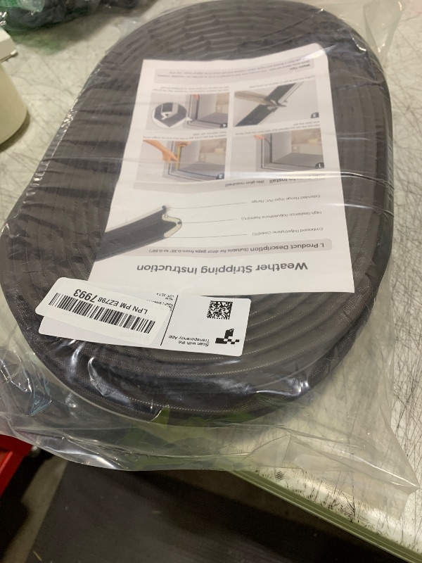 Photo 1 of Weather Stripping Door Seal Strip - Soundproof Q-Shaped Foam for Exterior Door Frame, Large Gap Seal, Noise Cancelling, Easy to Install (Brown, 60FT)