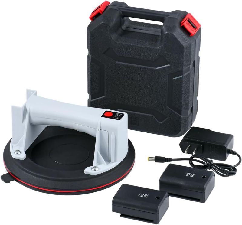 Photo 1 of Electric Glass Suction Cup Lifter 8"-400lbs Max Load-Digital Display Suction Cups-Monitor-Auto Start Pump-Detachable Battery. Glass, Granite, Tile, Metal, Windshield Suction Cup Handles Tool.