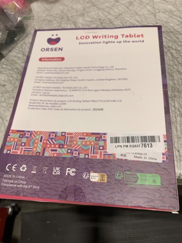 Photo 1 of ORSEN 8.5 Inch LCD Doodle Board Tablet for Girls - Unicorn Drawing Pad for Kids 2-7 Years Old - Travel Toy Birthday Gift