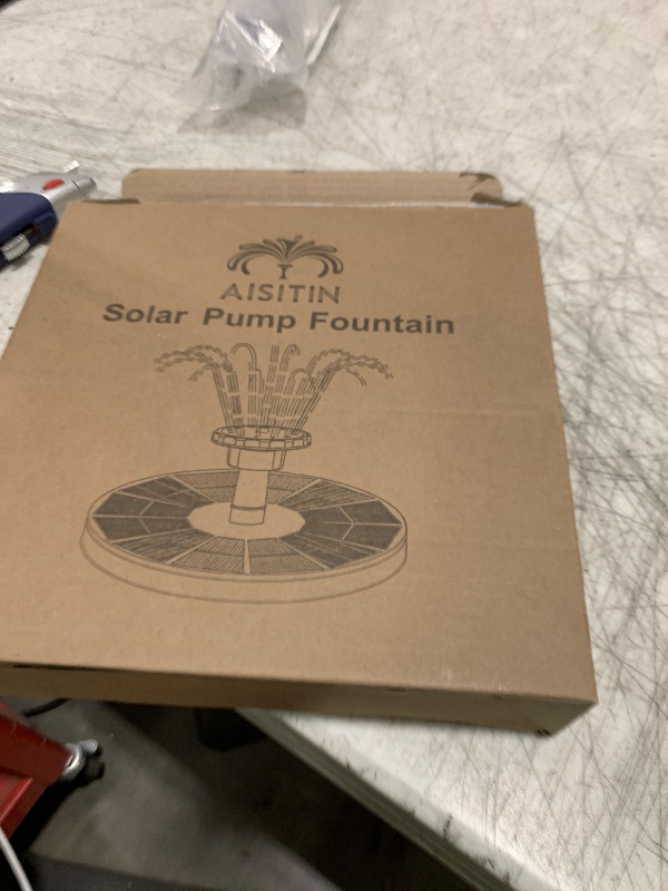 Photo 1 of AISITIN 3.5W Solar Fountain Pump Built-in 1500mAh Battery, Bird Bath Fountain with 6 Nozzles, Solar Floating Water Pump for Bird Bath, Fish Tank, Pond, Pool, Garden and Outdoor