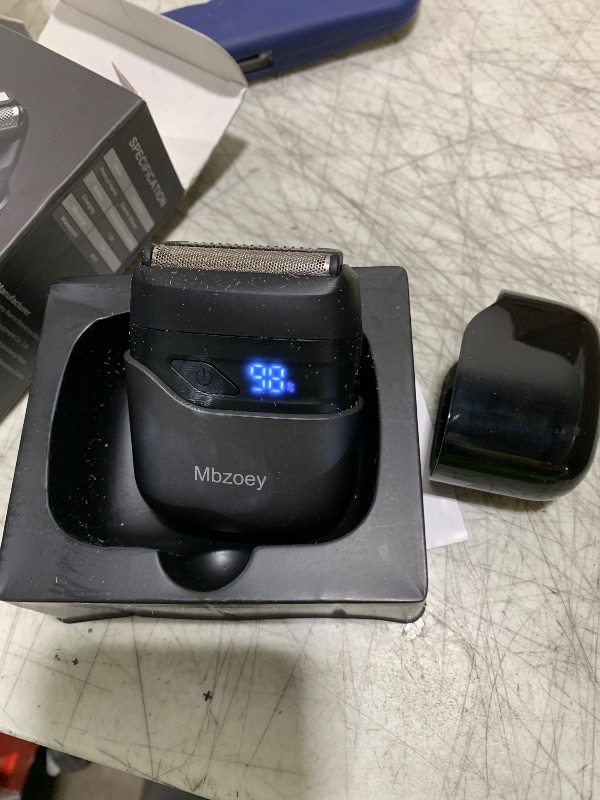 Photo 1 of Mbzoey Mini Electric Razor for Man: Electric Foil Shavers for face - IPX7 Waterproof Cordless Razor with LED Display & Fast Charge - Micro-Comb Technology & Upgraded Blades, Carbon Black