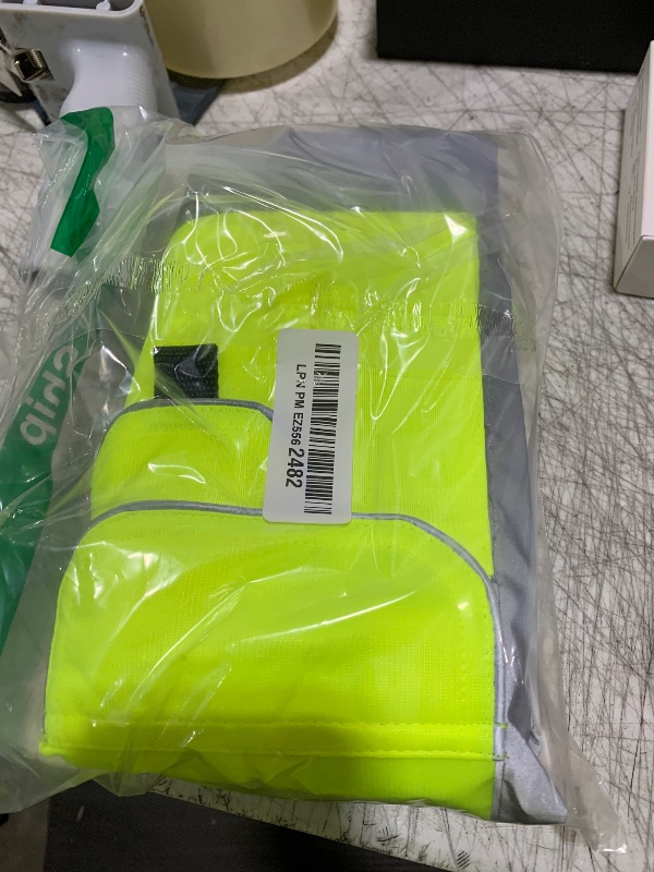 Photo 1 of JKSafety 9 Pockets Class 2 High Visibility Zipper Front Safety Vest With Reflective Strips,Meets ANSI/ISEA Standard (Large, 150-Yellow)