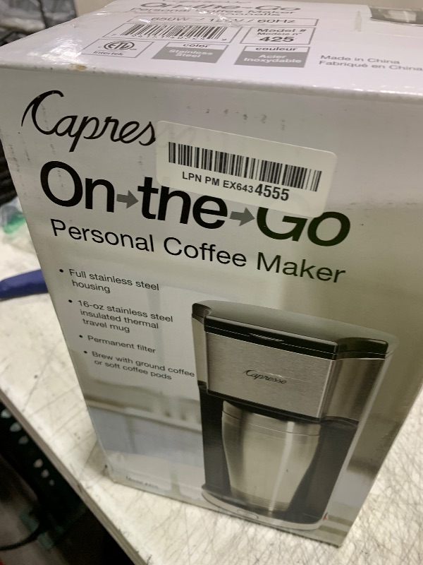 Photo 1 of Capresso 425 On-the-Go Personal Coffee Maker, Silver/Black