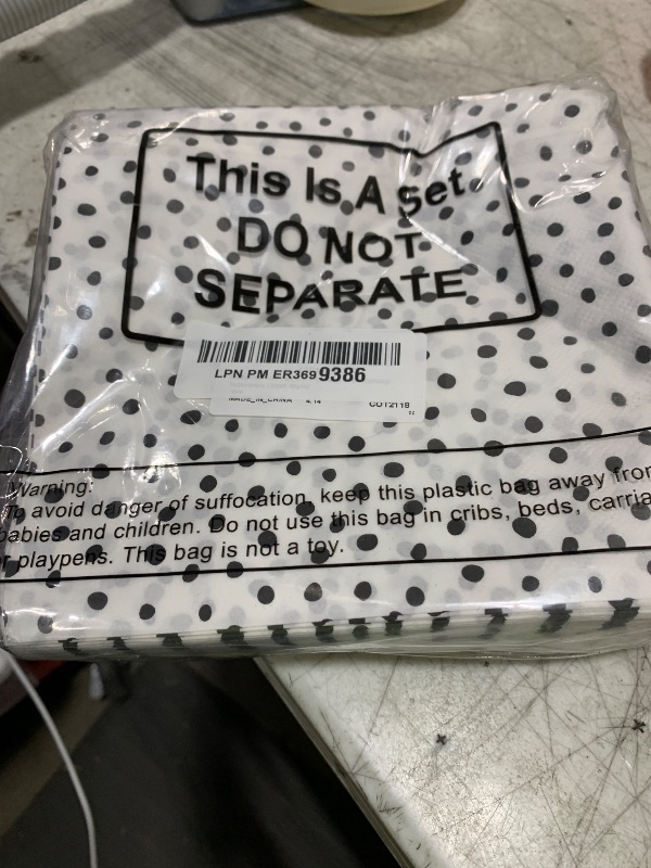 Photo 1 of Motipuns 100 Pcs Black Spot Paper Napkins 6.5 x 6.5'' Disposable Polka Dots Design Napkins for Ice Cream Party Favors Black and White Tableware for Home Dinner Wedding Birthday Decor