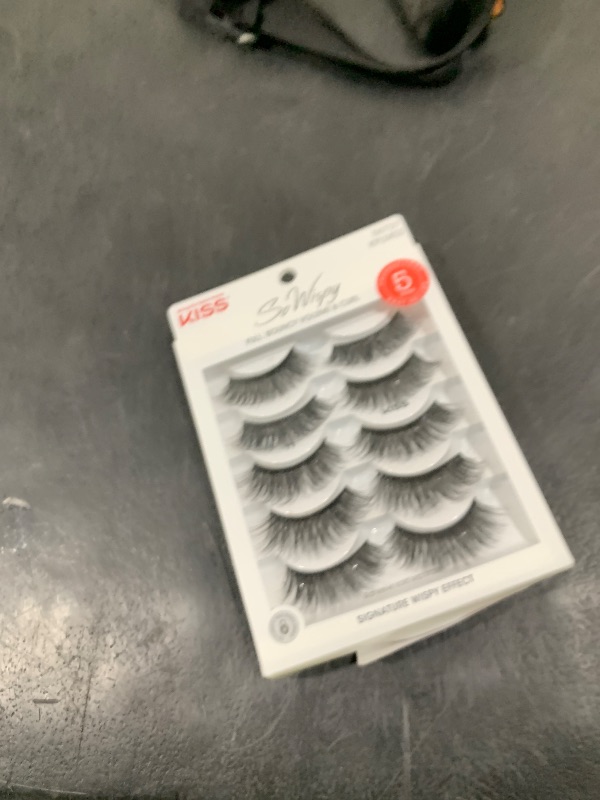 Photo 1 of KISS So Wispy, False Eyelashes, 'Style #01', 14 mm, Includes 5 Pairs Of Lashes, Contact Lens Friendly, Easy to Apply, Reusable Strip Lashes, Multipack