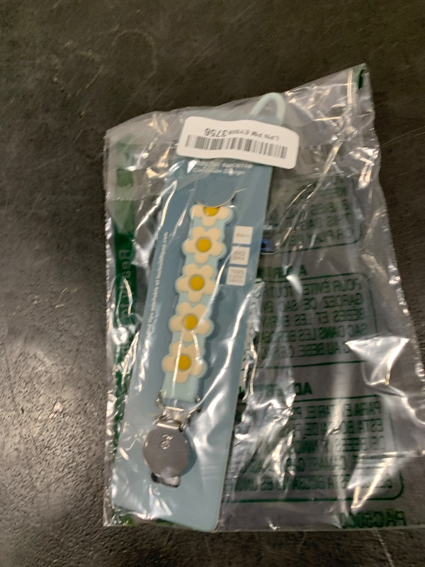 Photo 1 of Loulou Lollipop Beadless Silicone Pacifier Clip (Daisy, Blue)