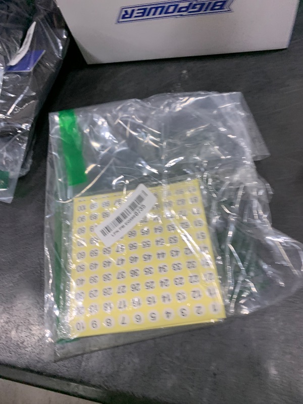 Photo 1 of 1-300 Round Number Stickers Labels 15 Sets 4500 Self Adhesive Labels Small Consecutive Number Decals Signs Inventory Stickers for Organizing and Storage Classification