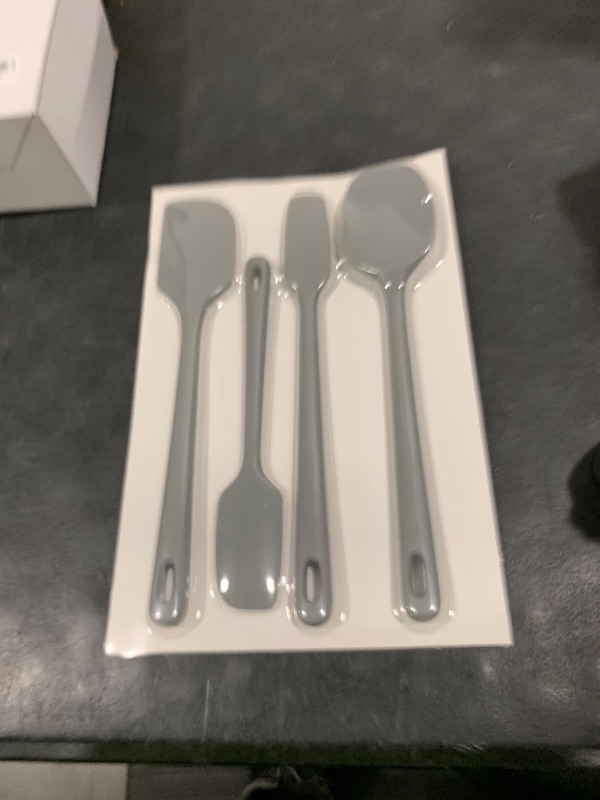 Photo 1 of ChefAide 4 Pieces Silicone Spatula Set, Food Grade Rubber Spatula, Upgrade Strong Handle with Ergonomic Grip, Heat Resistant for Nonstick Cookware, Cooking