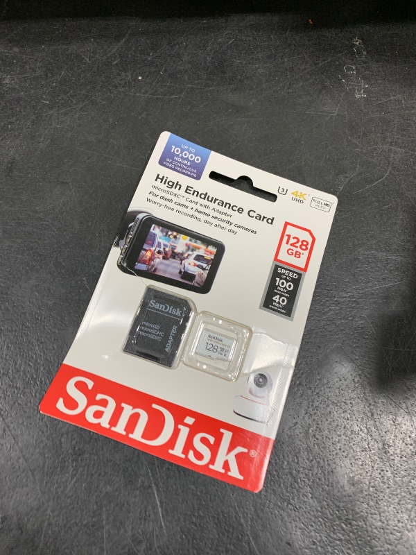 Photo 1 of SanDisk 128GB High Endurance Video MicroSDXC Card with Adapter for Dash Cam and Home Monitoring systems - C10, U3, V30, 4K UHD, Micro SD Card - SDSQQNR-128G-GN6IA
