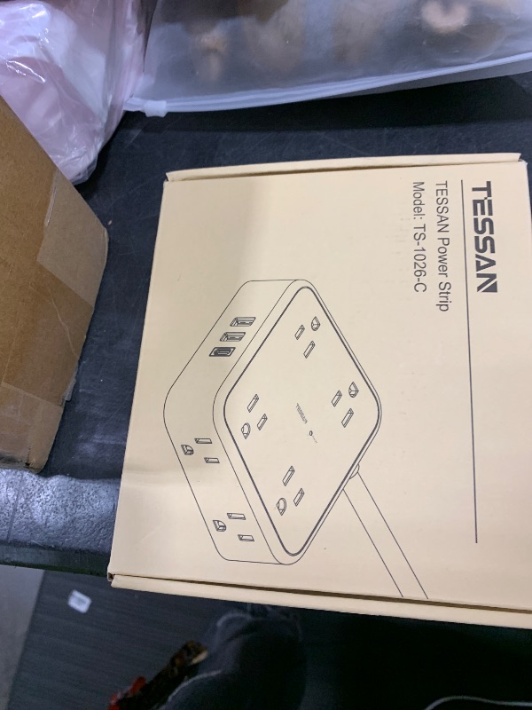 Photo 1 of Power Strip Surge Protector 10 Ft Cord, 8 AC Outlets, 3 USB Charger(1 USB C Port), TESSAN Ultra Thin Extension Cord, Flat Plug, 900 Joules Protection, Desk Charging Station for Home, Office