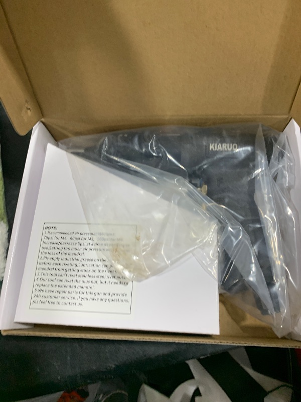 Photo 1 of KIARUO Pneumatic Rivet Nut Gun M4,M5,M6 with Replacement Mandrels, RPM 1500 Industrial Grade Pull Rivnut Gun MODEI:LM08 Button Switch