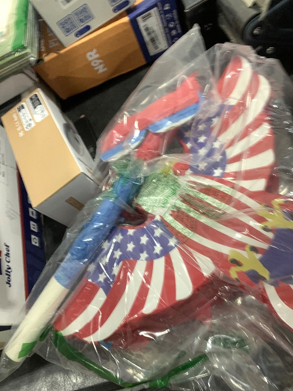 Photo 1 of Hicarer Patriotic Piñata with Red White Blue Piñata Stick Blindfold and Pentagram for Adult Memorial Day 4th of July Independence Day Patriotic Party Decorations Supplies(Eagle)
