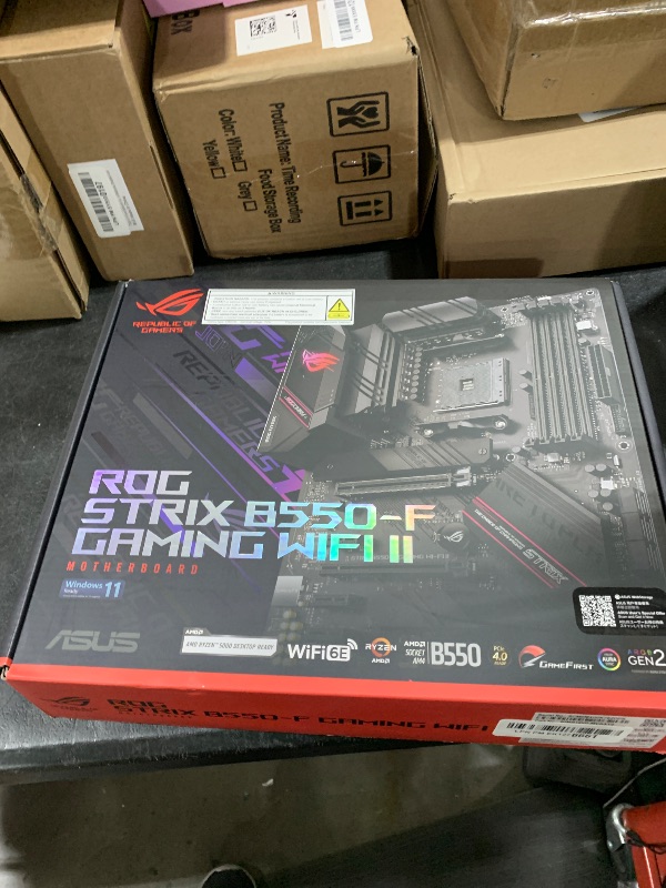 Photo 1 of Asus ROG Strix B550-F Gaming WiFi II AMD AM4 (3rd Gen Ryzen) ATX Motherboard (PCIe 4.0,WiFi 6E, 2.5Gb LAN, BIOS Flashback, HDMI 2.1, Addressable Gen 2 RGB Header and Aura Sync)