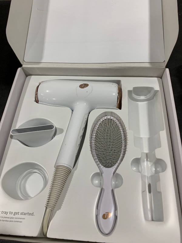 Photo 1 of T3 AireLuxe Professional Ionic Hair Dryer and Brush Set, with 5 Heat and 3 Speed Settings, Ion Generator, Cool Shot, Includes Paddle Brush and 2.5" Round Brush