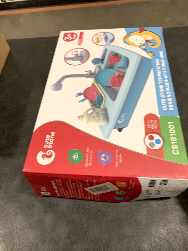 Photo 1 of CUTE STONE Color Changing Kitchen Sink Toys, Children Electric Dishwasher Playing Toy with Running Water, Upgraded Faucet, Automatic Water Cycle System Play House Pretend Role Play Toys for Boys Girls