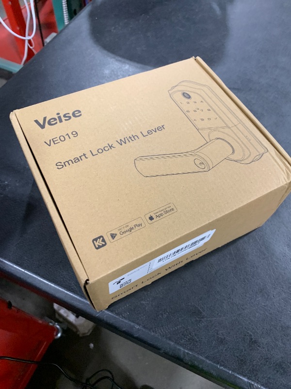 Photo 1 of Veise VE019 Fingerprint Smart Lever Lock - APP Control, Keypad Door Lock with Handle, Keyless Entry for Front Door and Bedroom, Electronic Digital Knob, Remote Grant, IP55 Weatherproof, Satin Nickel