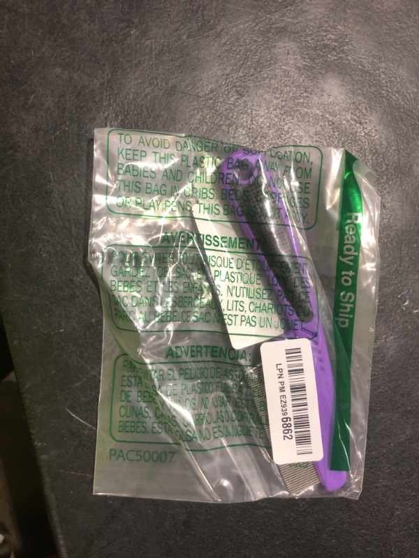 Photo 1 of Yumflan Flea Comb with Rubber Handle, Flea and Tick Combs for Dogs & Cats, Fine Tooth Dog Comb for Grooming (Purple)