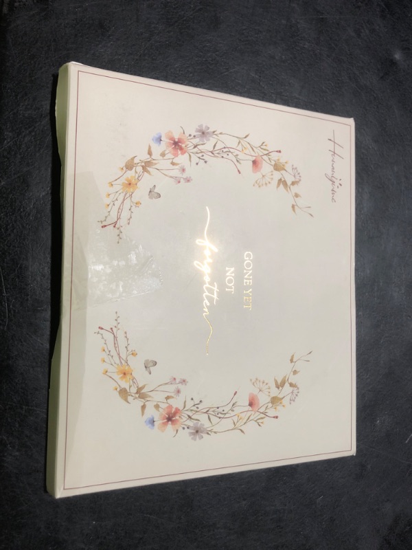 Photo 1 of Hunanyume Funeral Guest Book for Memorial Service, in Loving Memory Guest Book with Gold Pen Please Sign Table Card, Wild Floral Funeral Sign in Book for Guests (7" x 9")