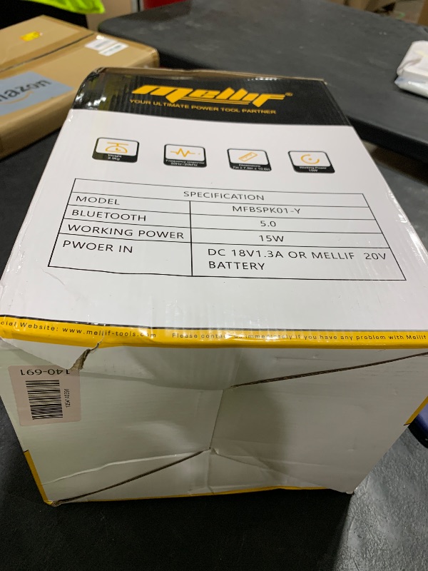Photo 1 of Mellif Jobsite Radio Speaker, Compatible with DeWalt 20V MAX Battery, IPX54 Waterproof Portable Wireless Stereo,Strong Signal Reception, AM/FM, TWS, 100ft Range, AC/DC Powered(Tool Only)
