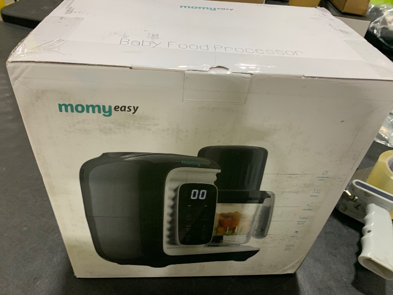 Photo 1 of MOMYEASY Baby Food Maker, Multifunction Processor Chopper Grinder, Baby Food Steamer and Puree Blender in-One, with Bottle Warmer, Auto Cooking & Grinding with Touch Control Panel&Self Cleans (Black)