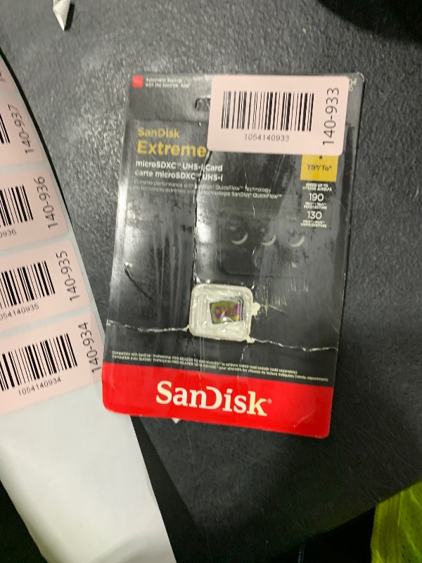 Photo 1 of SanDisk 1TB Extreme microSD UHS I Card for 4K Video on Smartphones, Action Cams & Drones 190MB/s Read, 130MB/s Write SDSQXAV 1T00 GN6MN, Red/Gold
