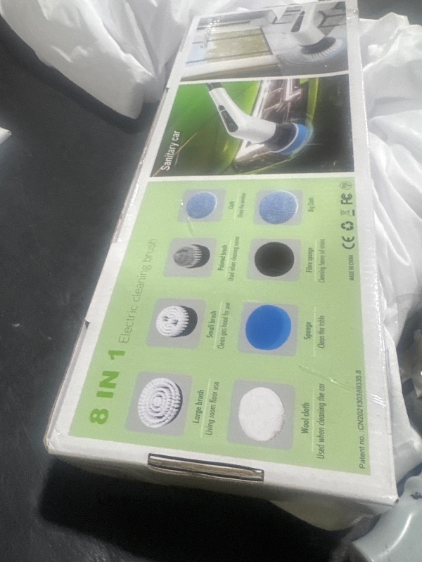 Photo 1 of ITEM IS MISSING PARTS, UNSURE WHAT PARTS ARE MISSING -----------------------------------------------------------Leebein Electric Spin Scrubber, Cordless Cleaning Brush with 8 Replaceable Brush Heads, Tub and Floor Tile 360 Power Scrubber Dual Speed with A