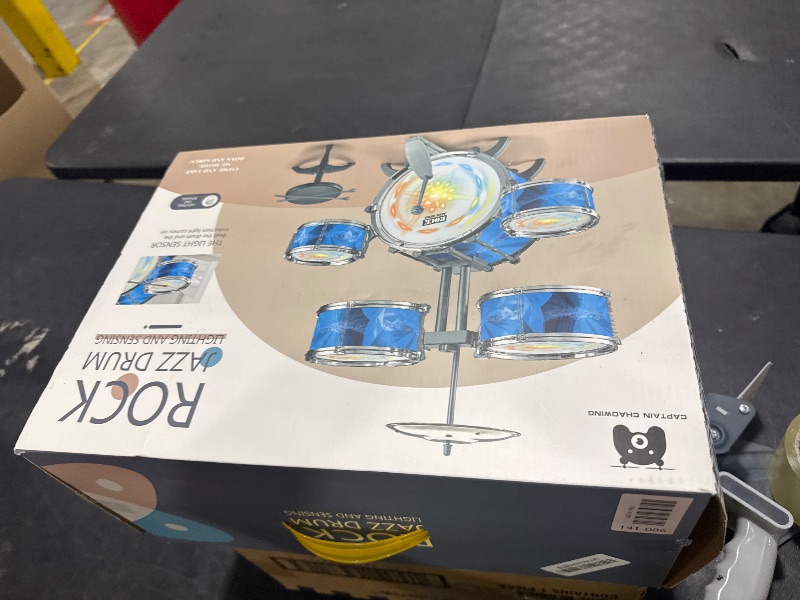 Photo 1 of Kids Drum Set for Toddlers with 5 Jazz Drum Kit & Lights (Vibrating-Controlled) & Alloy, Musical Instruments Toys, Boys Gifts for Aged 1-3 3-5