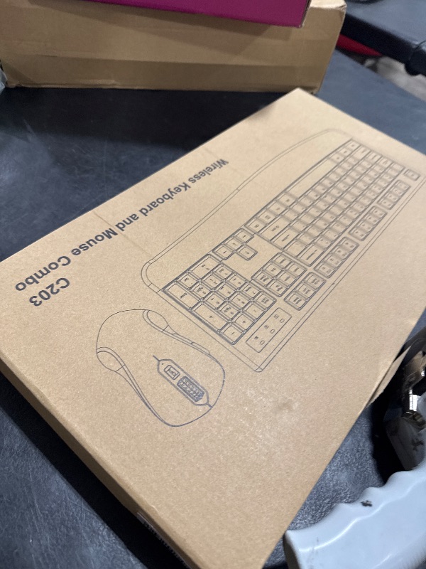 Photo 1 of Wireless Keyboard and Mouse Combo, Full-Sized 2.4GHz Wireless Keyboard with Comfortable Palm Rest and Optical Wireless Mouse for Windows, Mac OS PC/Desktops/Computer/Laptops (Black)