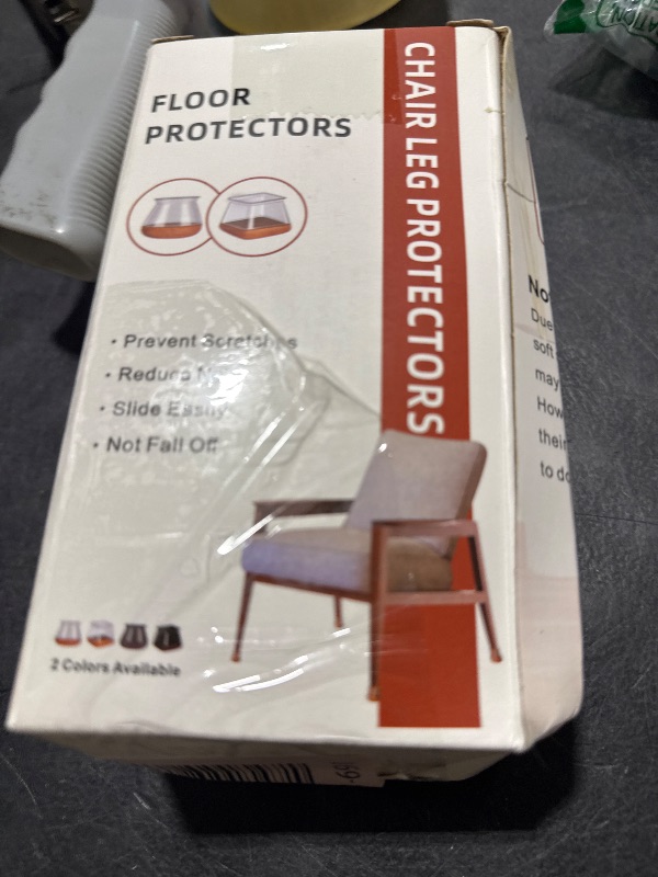 Photo 1 of Chair Leg Floor Protectors Square Chair Leg Protectors for Hardwood Floors Silicone Caps Felt Strengthen Bottom Protection Non Slip Reduce Noise 16 Pack Clear Square L Fit:1-1/8" ~ 1-9/16" (27~40mm)
