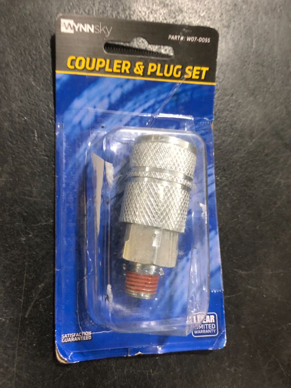 Photo 1 of WYNNsky Industrial Air Coupler Set, 3/8 Inch Body Size, 1/4 Inch NPT Male Threads Size, Steel Air Compressor Hose Accessories Fitting