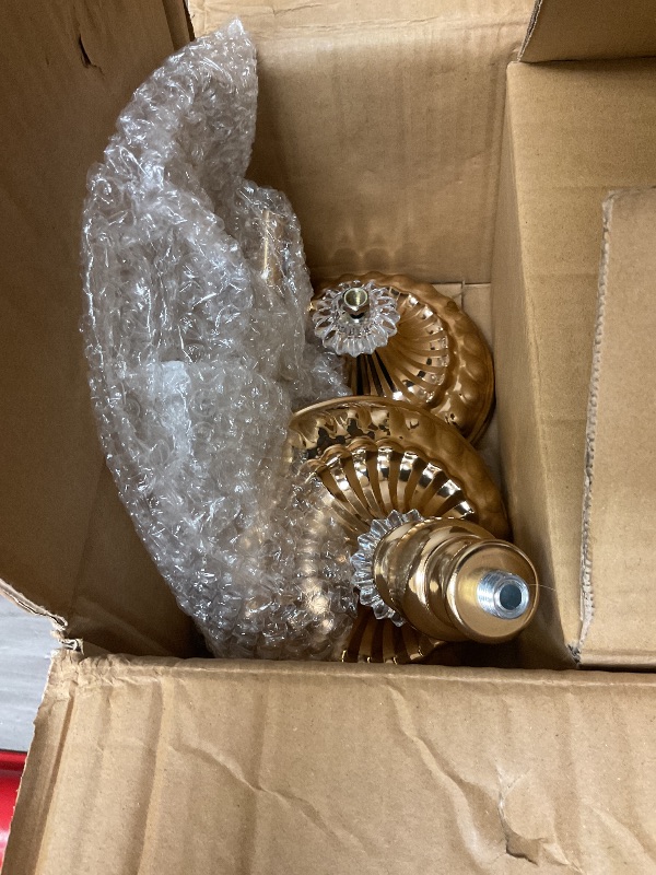 Photo 1 of 3 PCS Round Cake Stand with Crystal Bling Pendants European Style Lace Cake Plate Golden Premium Display Stand with Crystal Bling Pendants Dessert Showcase Set for Birthday Parties,Wedding,Banquet