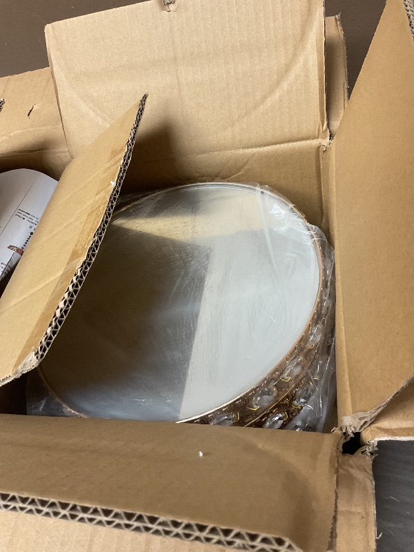 Photo 1 of 3 PCS Round Cake Stand with Crystal Bling Pendants European Style Lace Cake Plate Golden Premium Display Stand with Crystal Bling Pendants Dessert Showcase Set for Birthday Parties,Wedding,Banquet