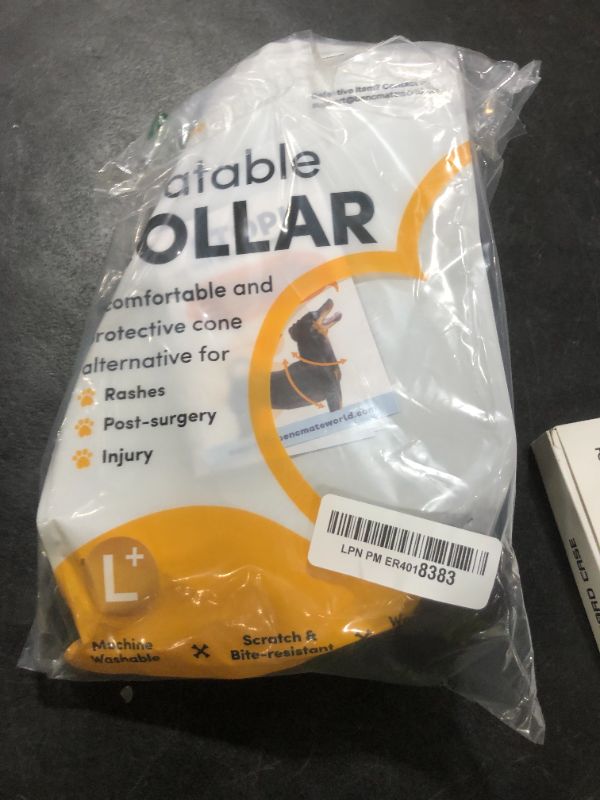 Photo 1 of BENCMATE Inflatable Dog Cone Collar Alternative, Soft Dog Cone for Small Medium Large Dogs and Cats, Neck Recovery ECollar Donut Collar After Surgery (Large+, Orca)