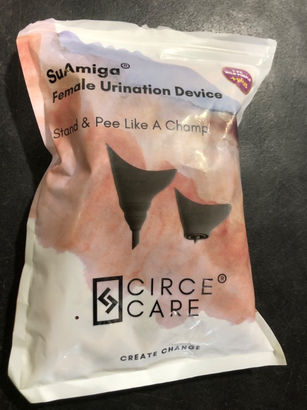Photo 1 of CIRCE CARE SuAmiga Female Urination Device Collapsible Female Urinal with Waterproof Bag; Portable Reusable Urinal for Women to Pee Standing Up; Women Pee Funnel for Travel, Camping, Hiking, Outdoor