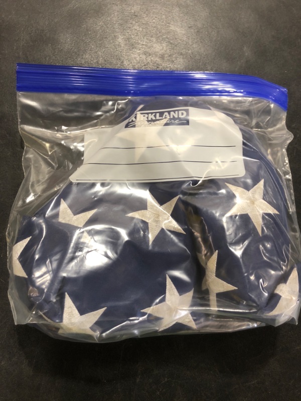 Photo 1 of SYII American Flag 4x6 Ft Outdoor, Heavy Duty Polyester US Flags with Embroidered Stars, Sewn Stripes, and 2 Brass Grommets, All Weather America Flags for Outside High Wind